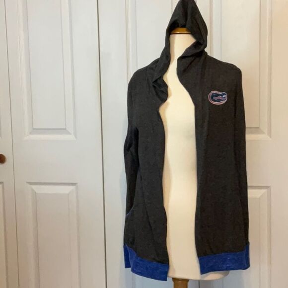 Colosseum Gray Florida Gators Hooded Cardigan Shirt Pockets Medium - Picture 1 of 5